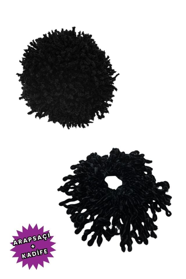 2li Topuz Tokası Seti Dolgun Lastikli Tesettür Kadın Toka 2 Adet Siyah