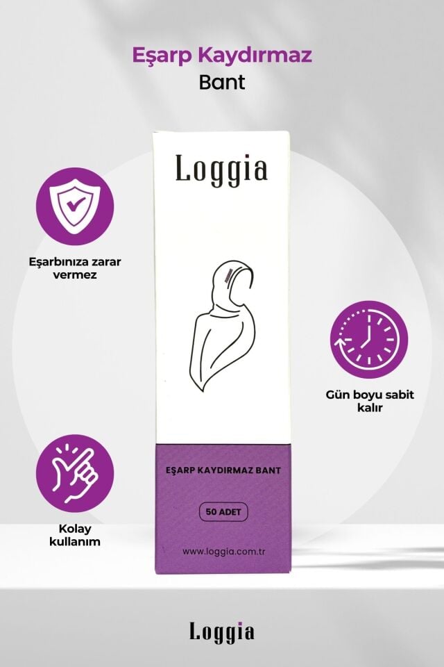 Eşarp Şal Kaydırmaz Özel Bant 50 Adet - Sabitleme Bandı Çift Taraflı Sabitleyici