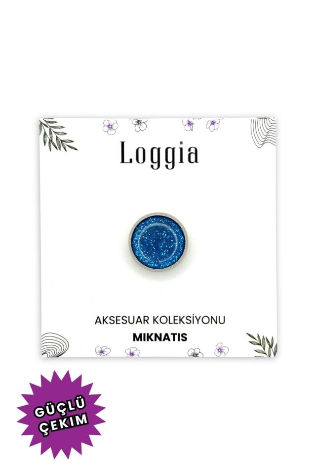 Eşarp Ve Şal Mıknatısı Simli - Başörtü Tutucu Kadın Tesettür Aksesuar Mıknatıs Mavi