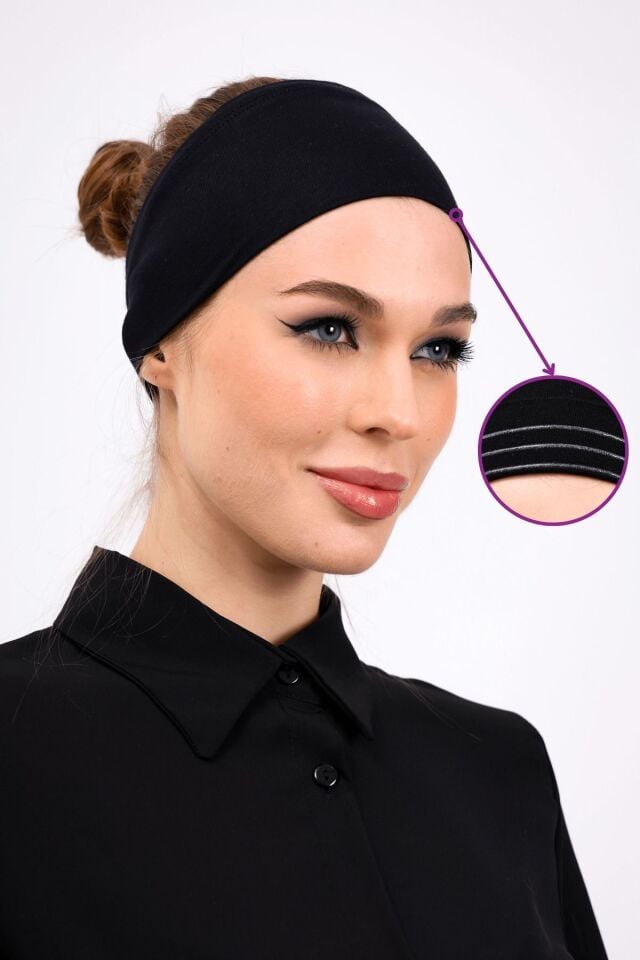 Kaymayan Silikonlu Bandana Bone - Sportif Saç Bandı